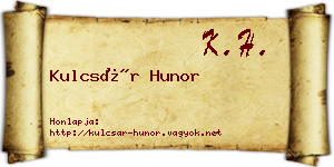 Kulcsár Hunor névjegykártya